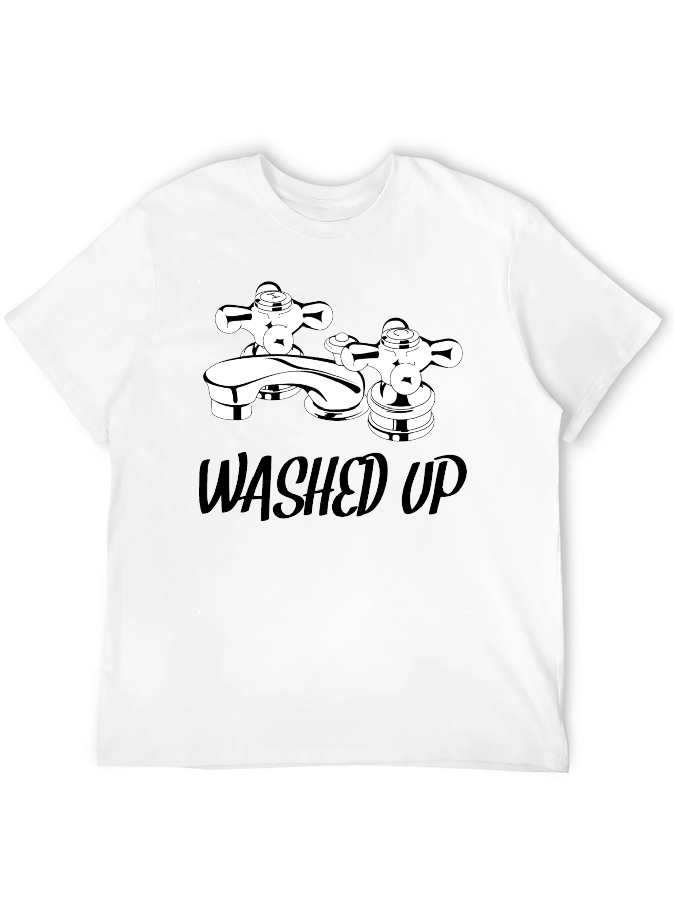 Washed Up Graphic Tee - Black Cotton T-Shirt