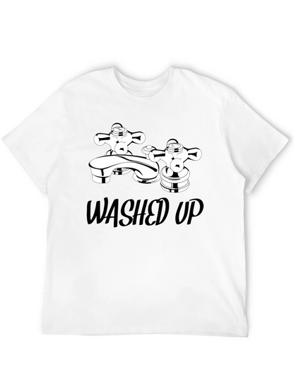 Washed Up Graphic Tee - Black Cotton T-Shirt