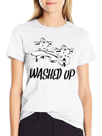 Washed Up Graphic Tee - Black Cotton T-Shirt