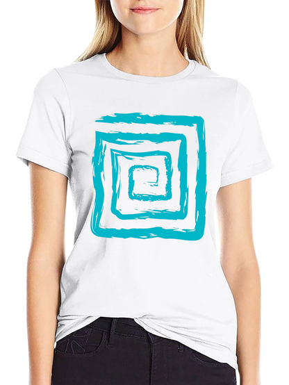 Abstract Brush Stroke Square Graphic Tee