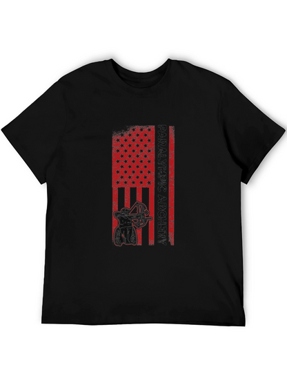 Paralympic Archer Graphic T-Shirt - Patriotic USA Flag Design