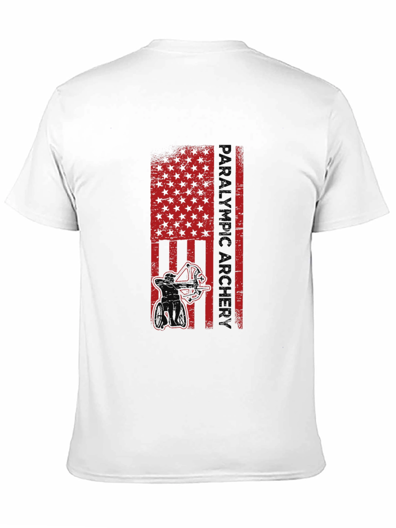 Paralympic Archer Graphic T-Shirt - Patriotic USA Flag Design