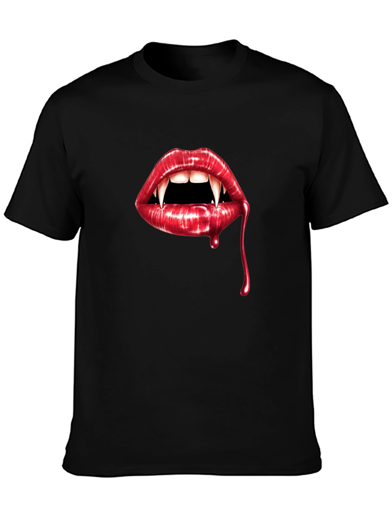 Vampire Lips Graphic Tee - Halloween Style