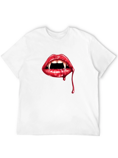 Vampire Lips Graphic Tee - Halloween Style
