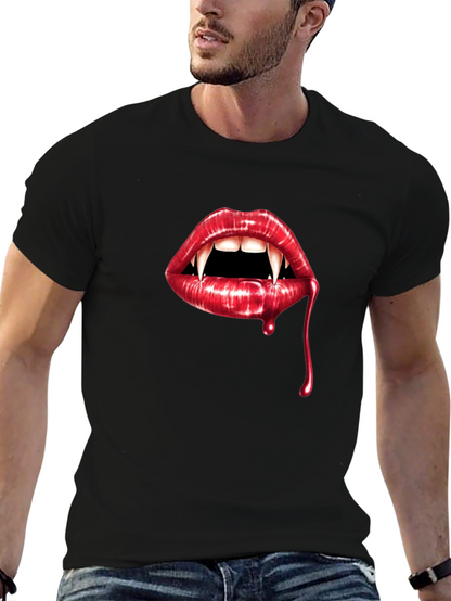 Vampire Lips Graphic Tee - Halloween Style