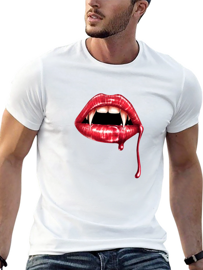 Vampire Lips Graphic Tee - Halloween Style
