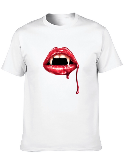 Vampire Lips Graphic Tee - Halloween Style