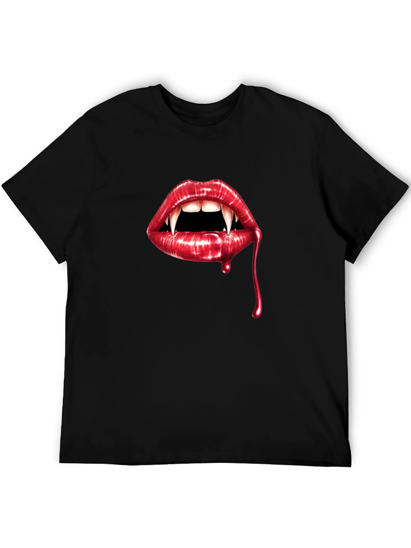 Vampire Lips Graphic Tee - Halloween Style