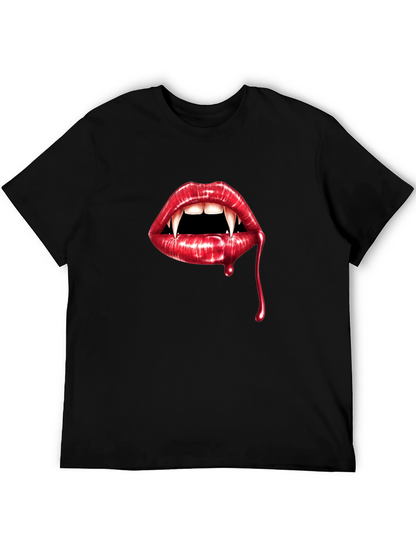 Vampire Lips Graphic Tee - Halloween Style