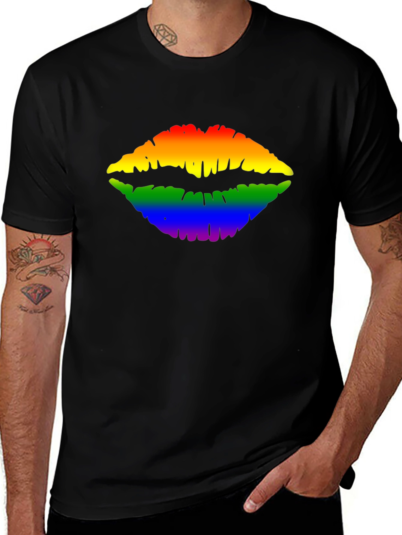 Rainbow Lips Graphic Tee - Pride Month