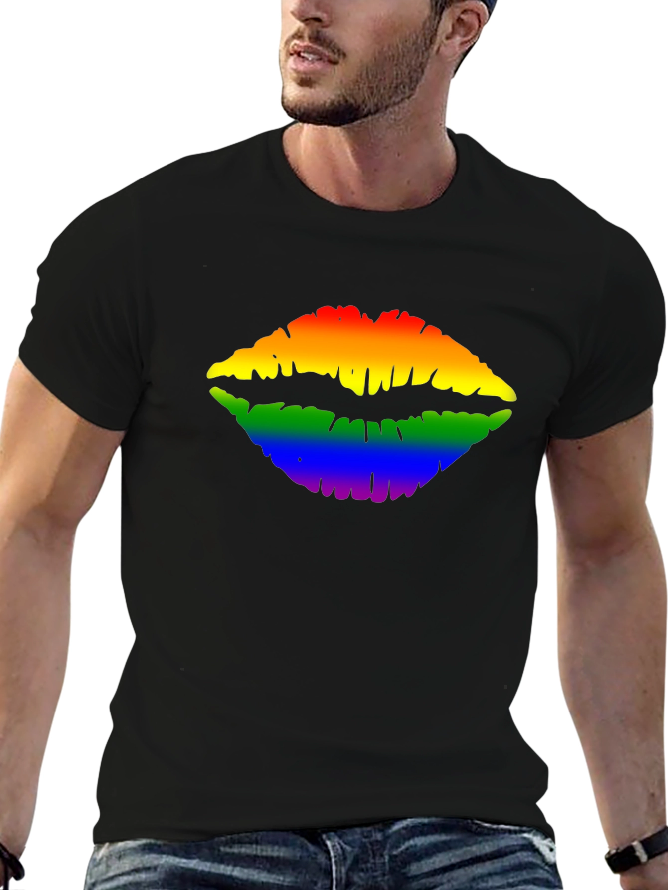 Rainbow Lips Graphic Tee - Pride Month
