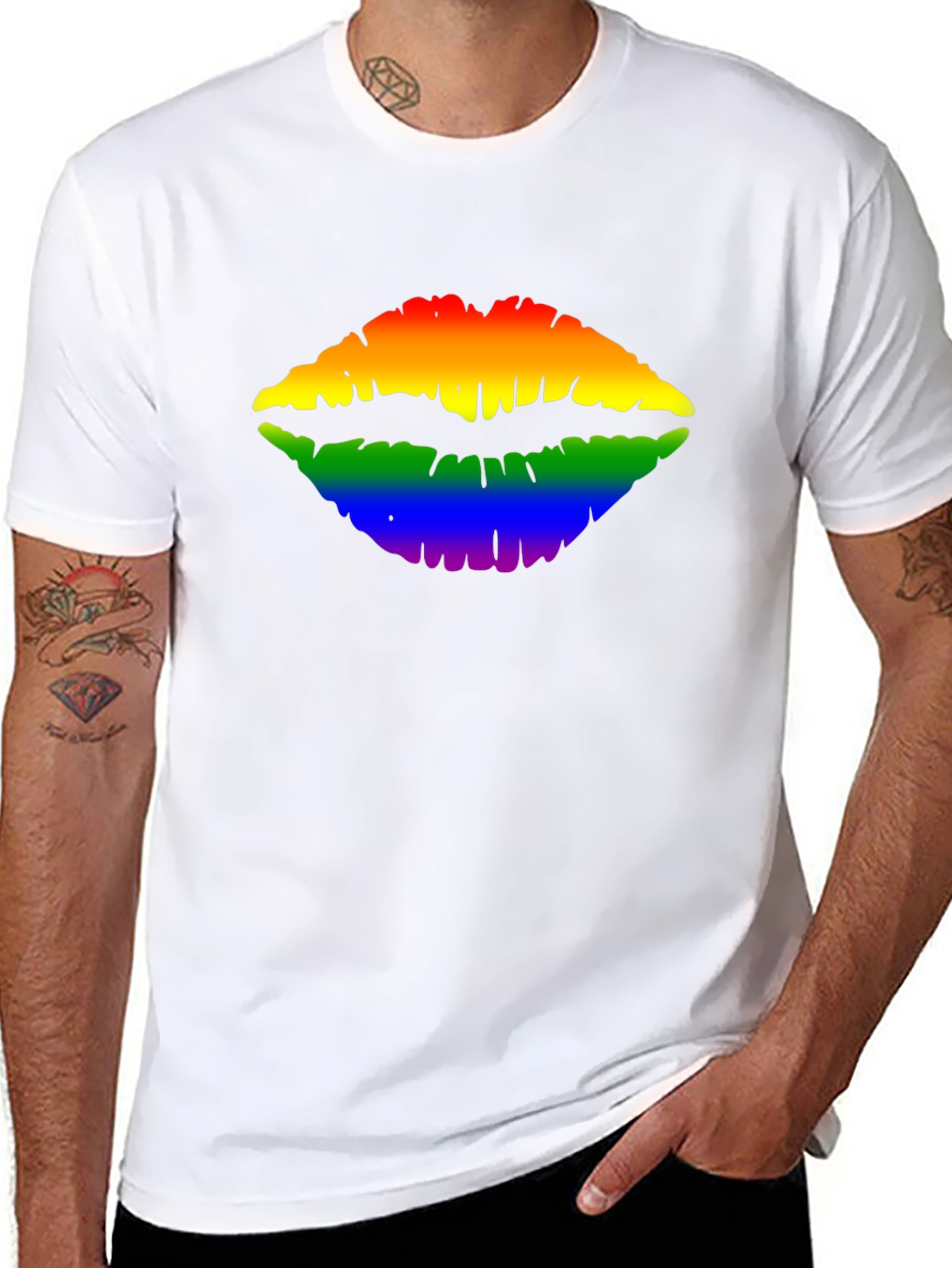Rainbow Lips Graphic Tee - Pride Month