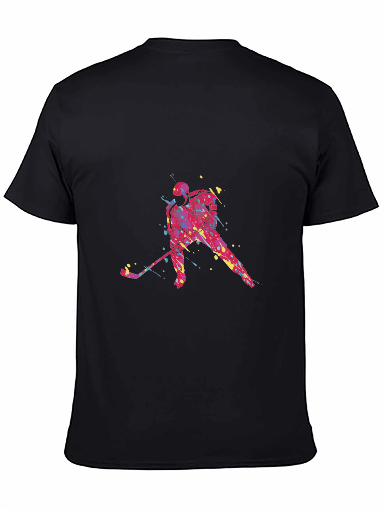 Hockey Player Graphic Tee - Black