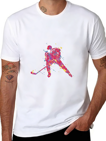Hockey Player Graphic Tee - Black