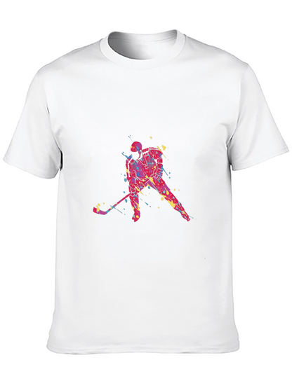 Hockey Player Graphic Tee - Black