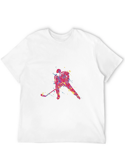 Hockey Player Graphic Tee - Black