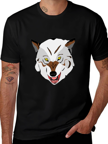 Wolf Graphic Print Crew Neck T-Shirt