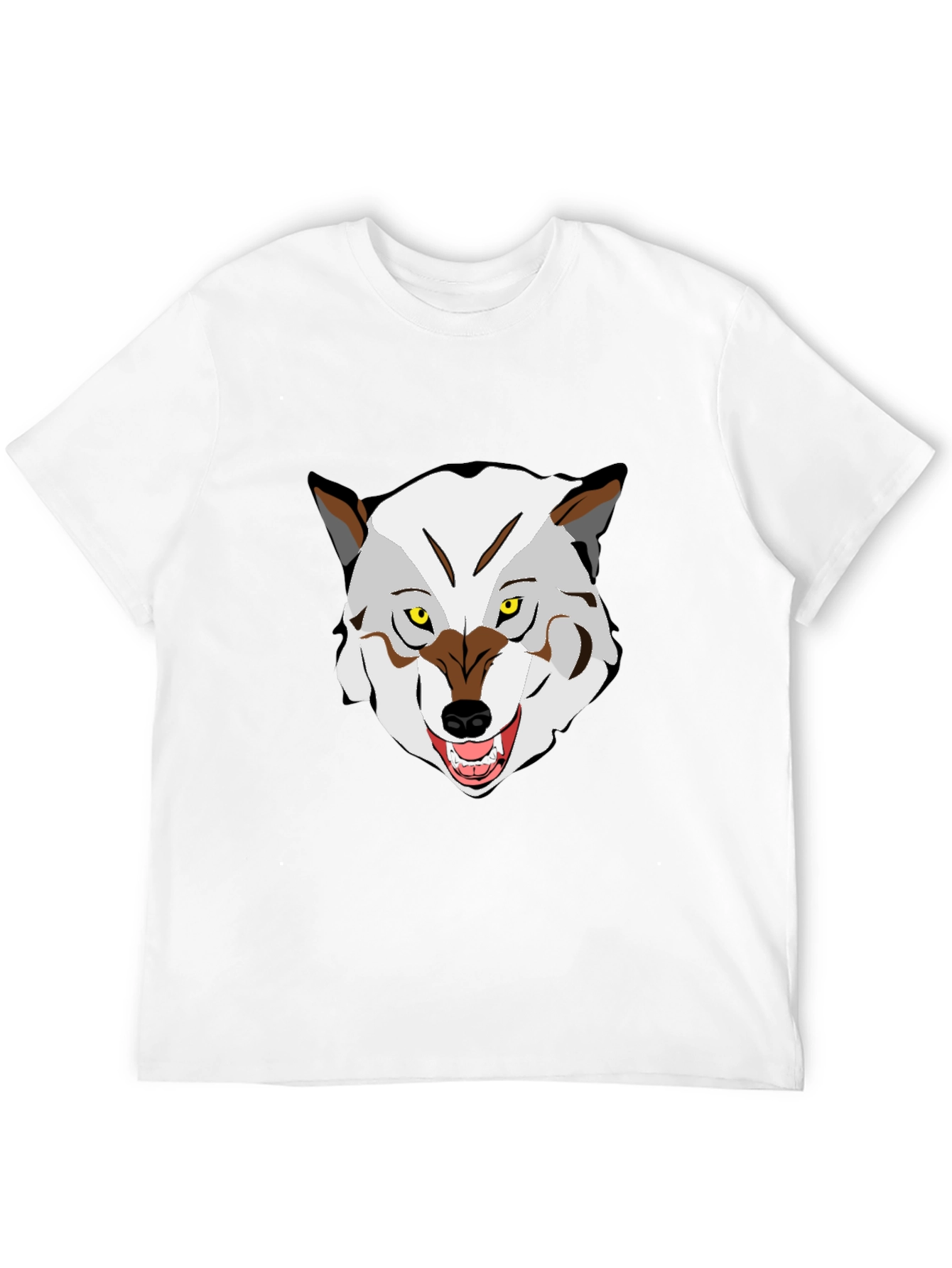 Wolf Graphic Print Crew Neck T-Shirt
