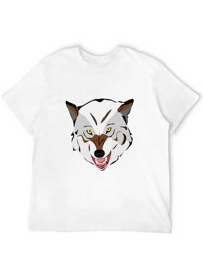 Wolf Graphic Print Crew Neck T-Shirt