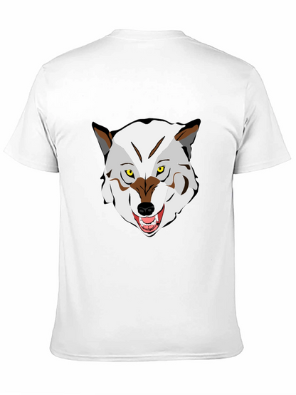 Wolf Graphic Print Crew Neck T-Shirt