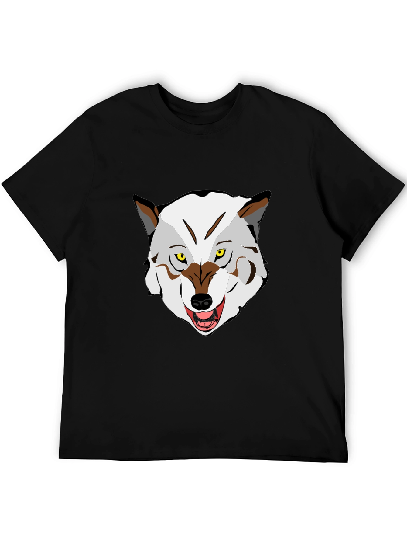 Wolf Graphic Print Crew Neck T-Shirt