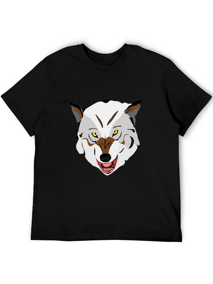Wolf Graphic Print Crew Neck T-Shirt
