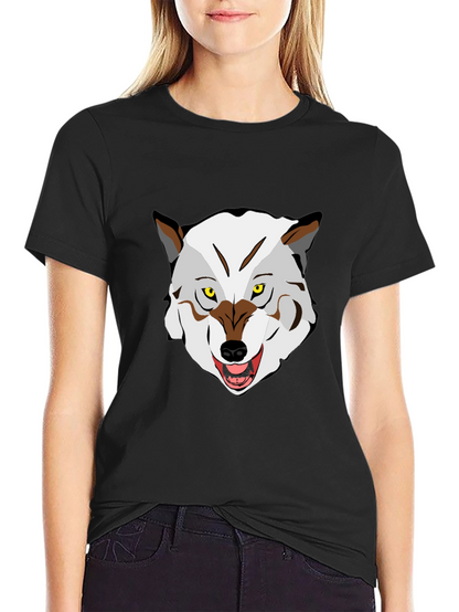 Wolf Graphic Print Crew Neck T-Shirt