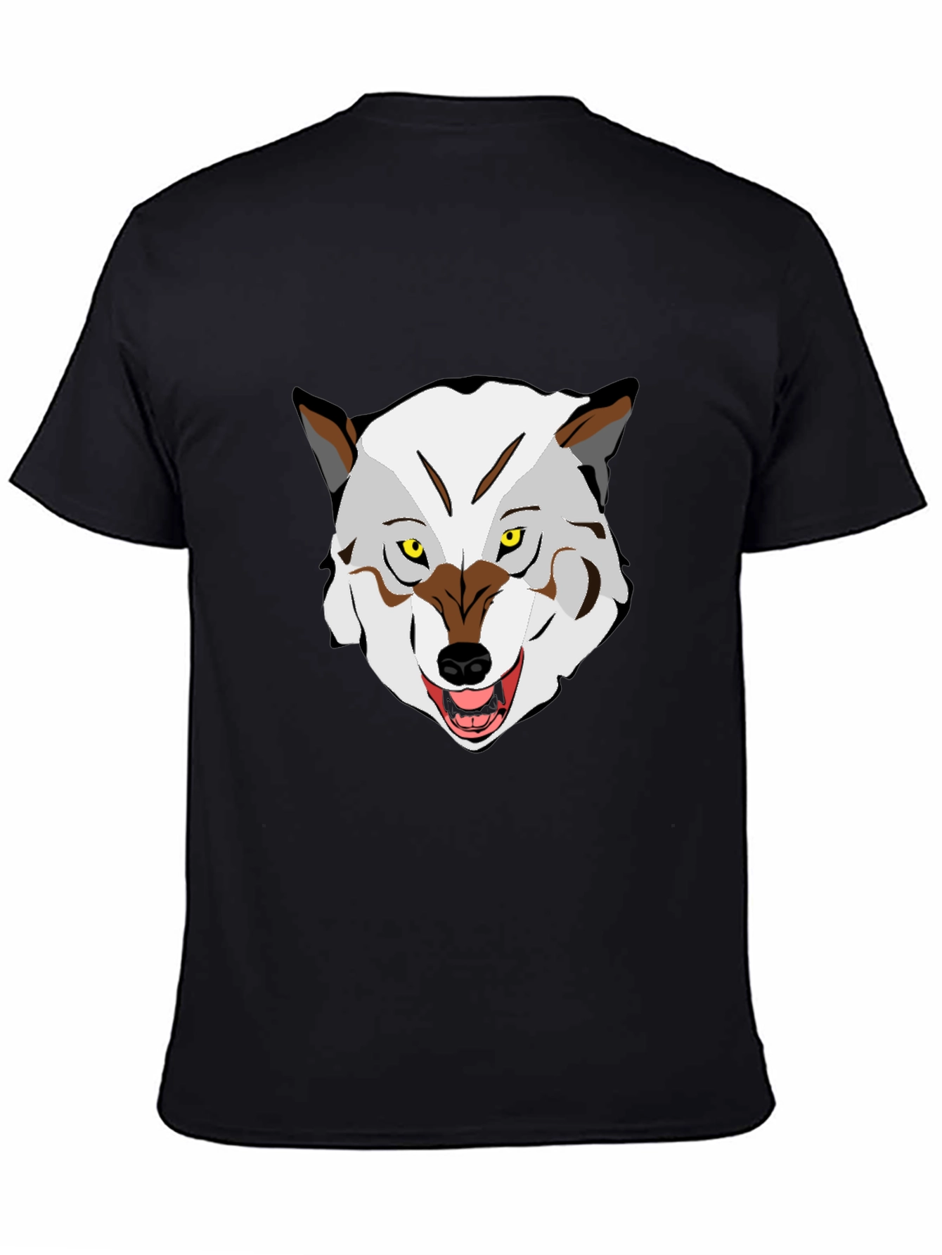 Wolf Graphic Print Crew Neck T-Shirt
