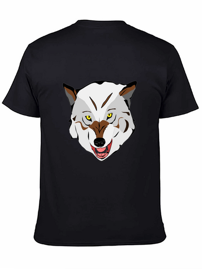 Wolf Graphic Print Crew Neck T-Shirt