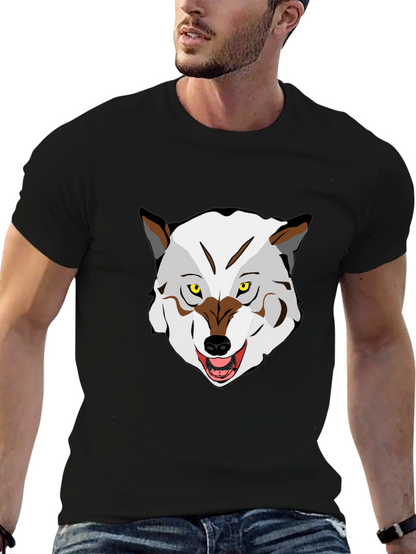 Wolf Graphic Print Crew Neck T-Shirt