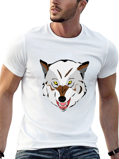 Wolf Graphic Print Crew Neck T-Shirt