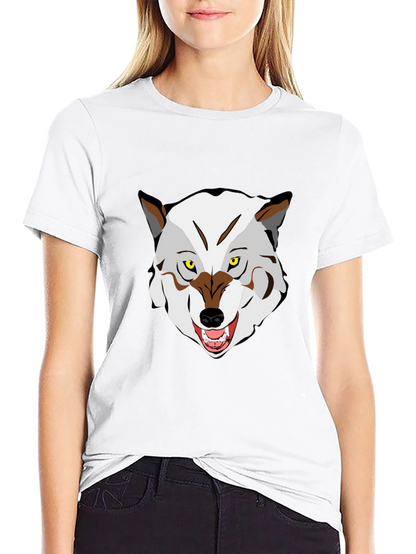 Wolf Graphic Print Crew Neck T-Shirt