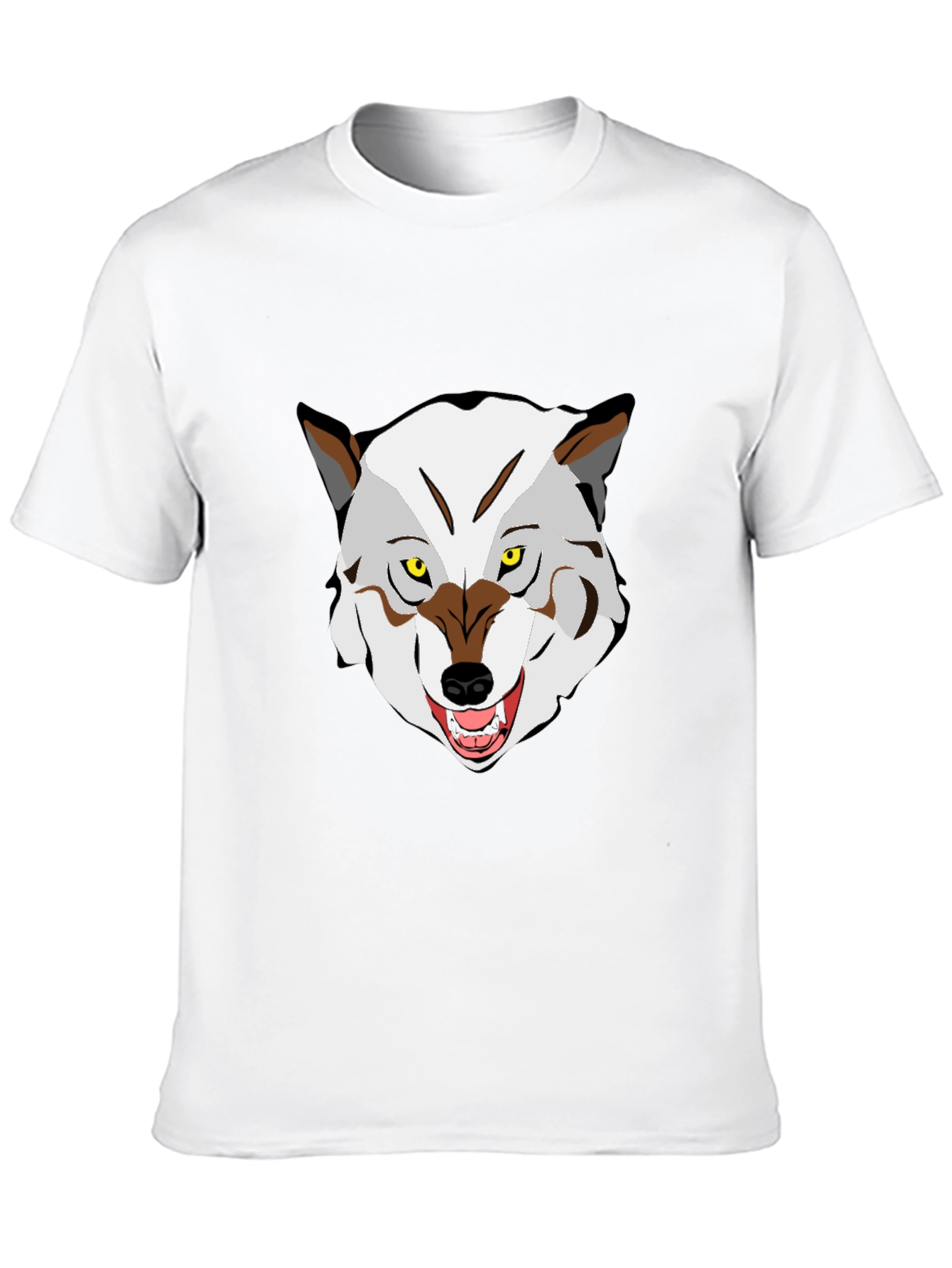Wolf Graphic Print Crew Neck T-Shirt