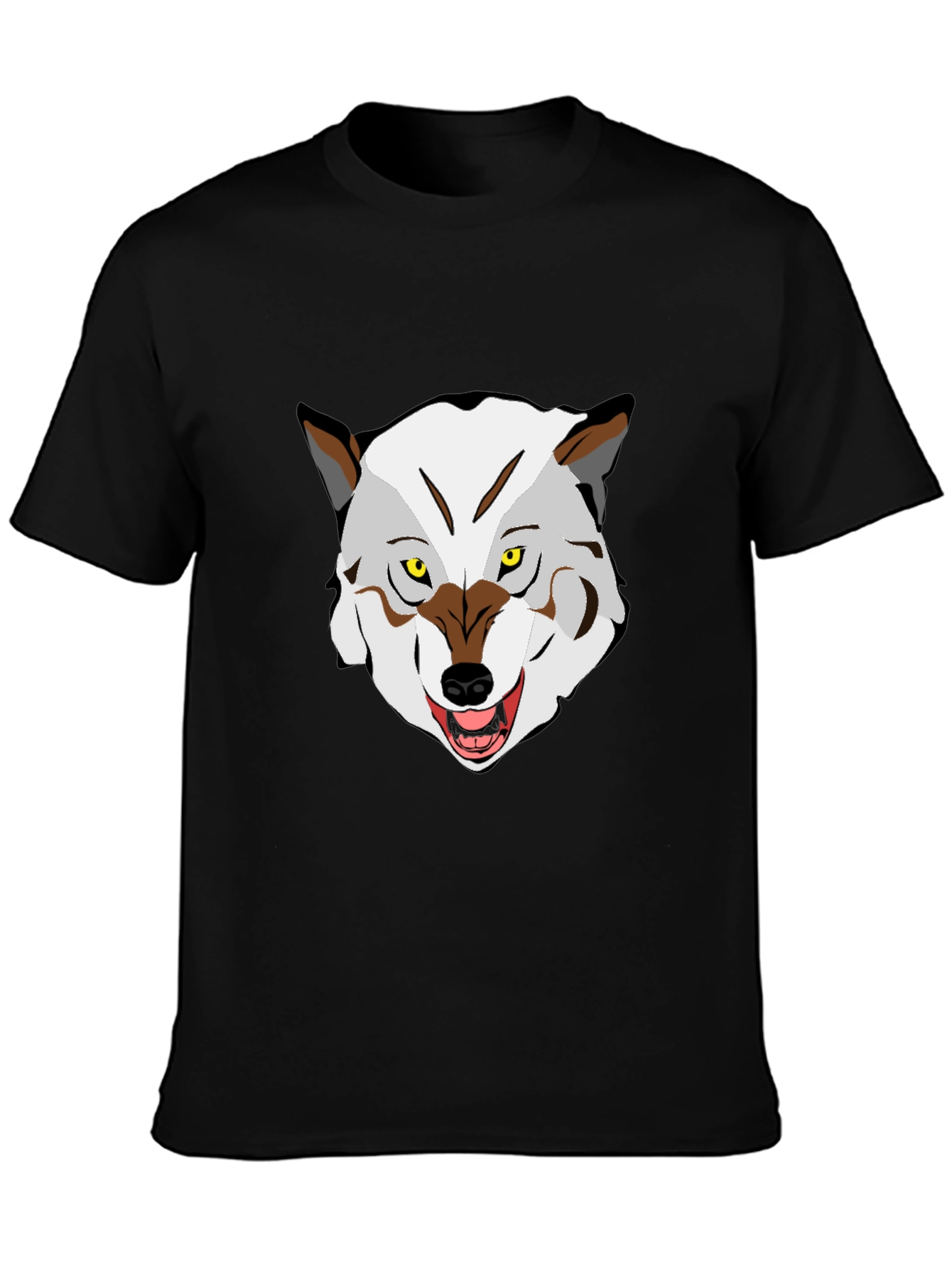 Wolf Graphic Print Crew Neck T-Shirt
