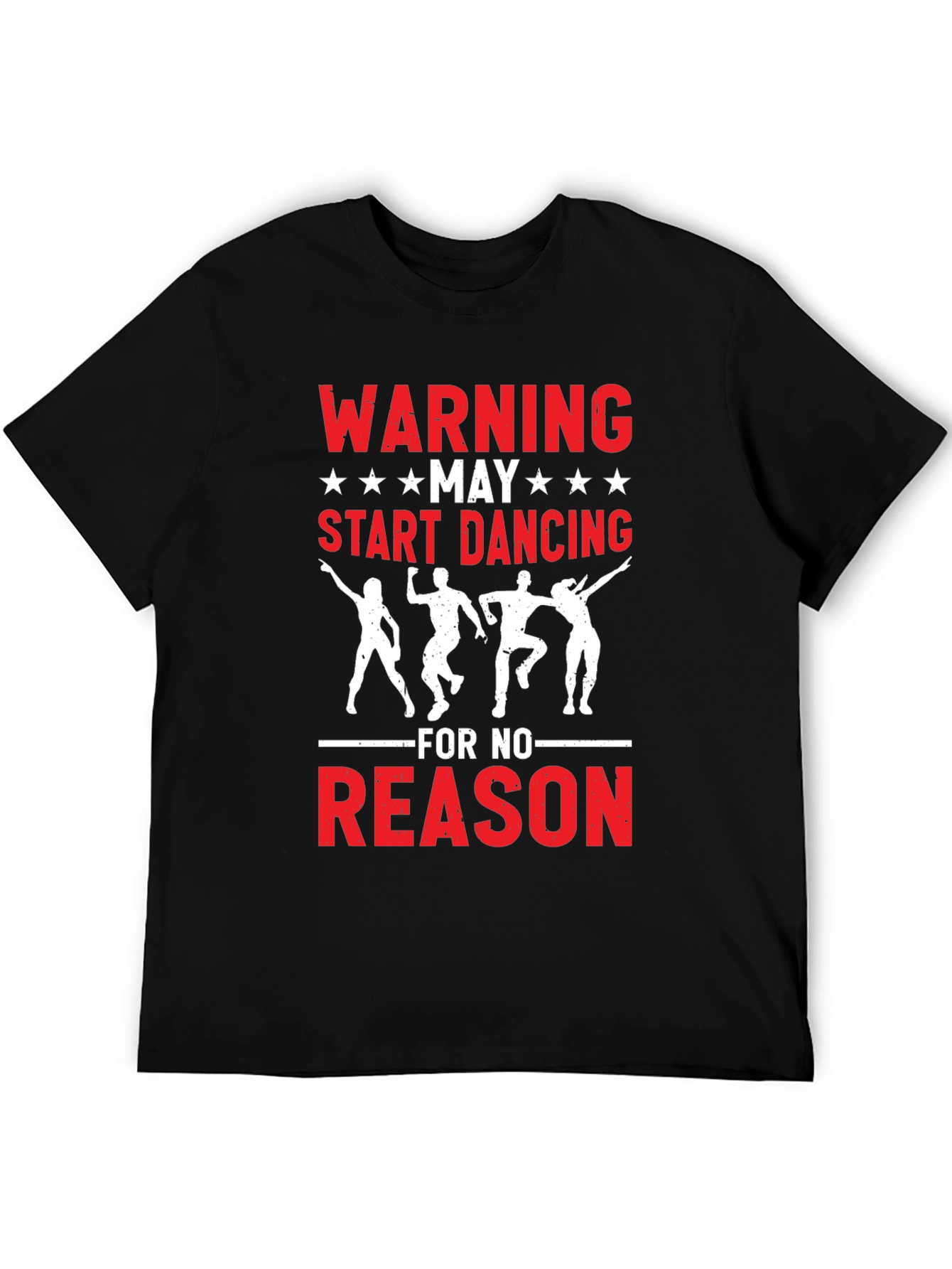 Warning May Start Dancing Graphic Tee - Black