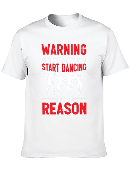 Warning May Start Dancing Graphic Tee - Black