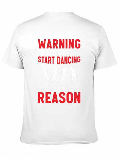 Warning May Start Dancing Graphic Tee - Black