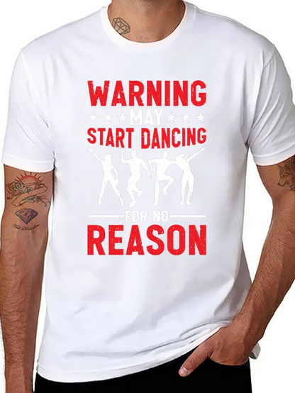 Warning May Start Dancing Graphic Tee - Black