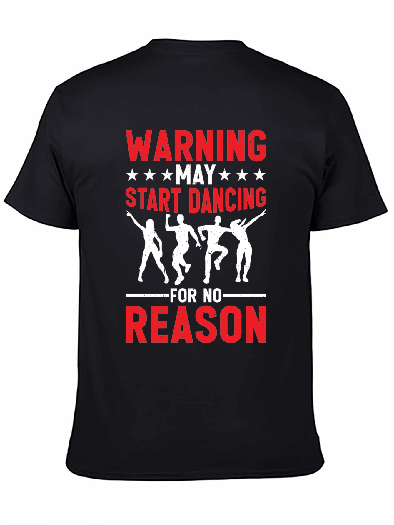 Warning May Start Dancing Graphic Tee - Black