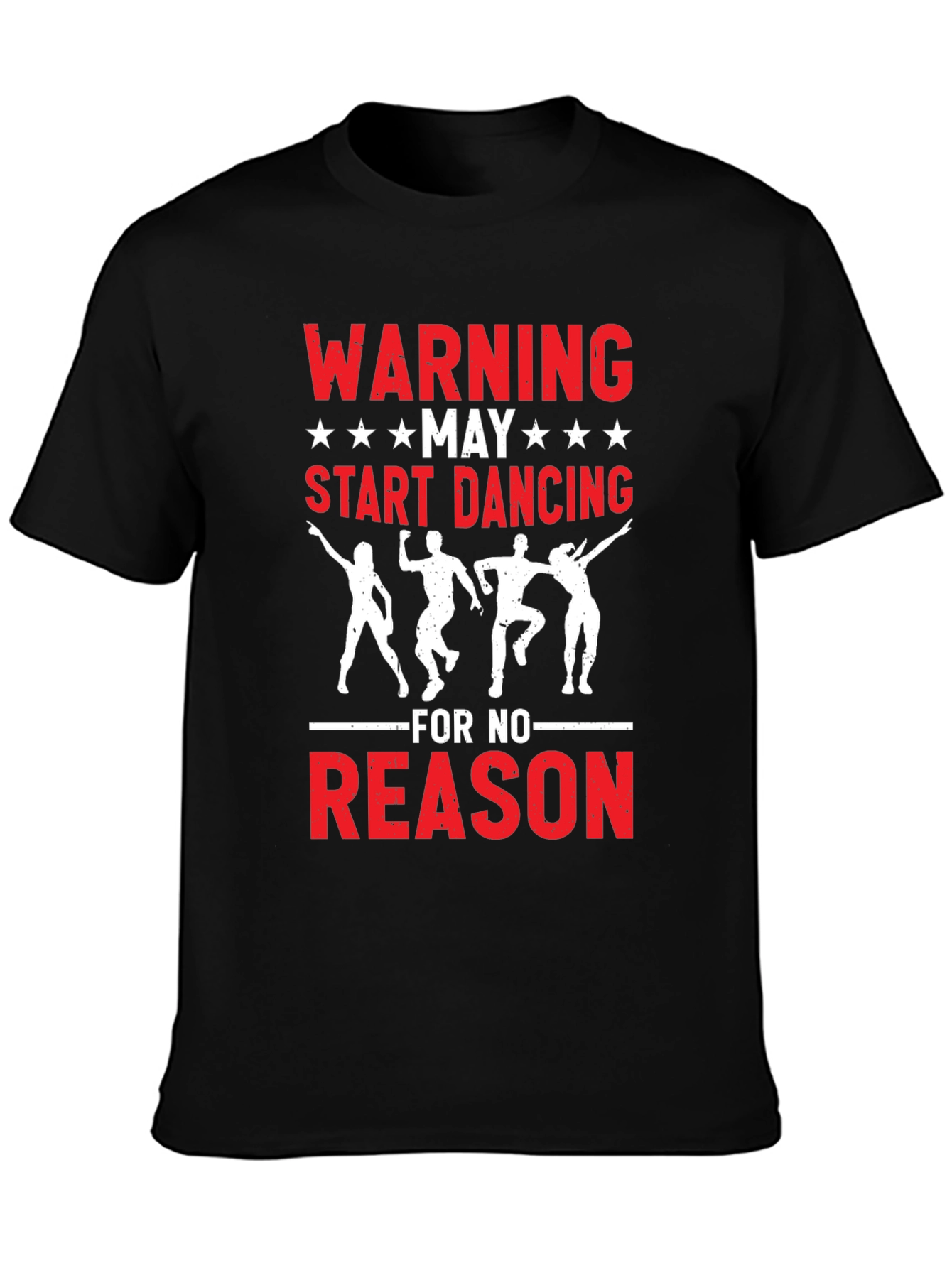 Warning May Start Dancing Graphic Tee - Black