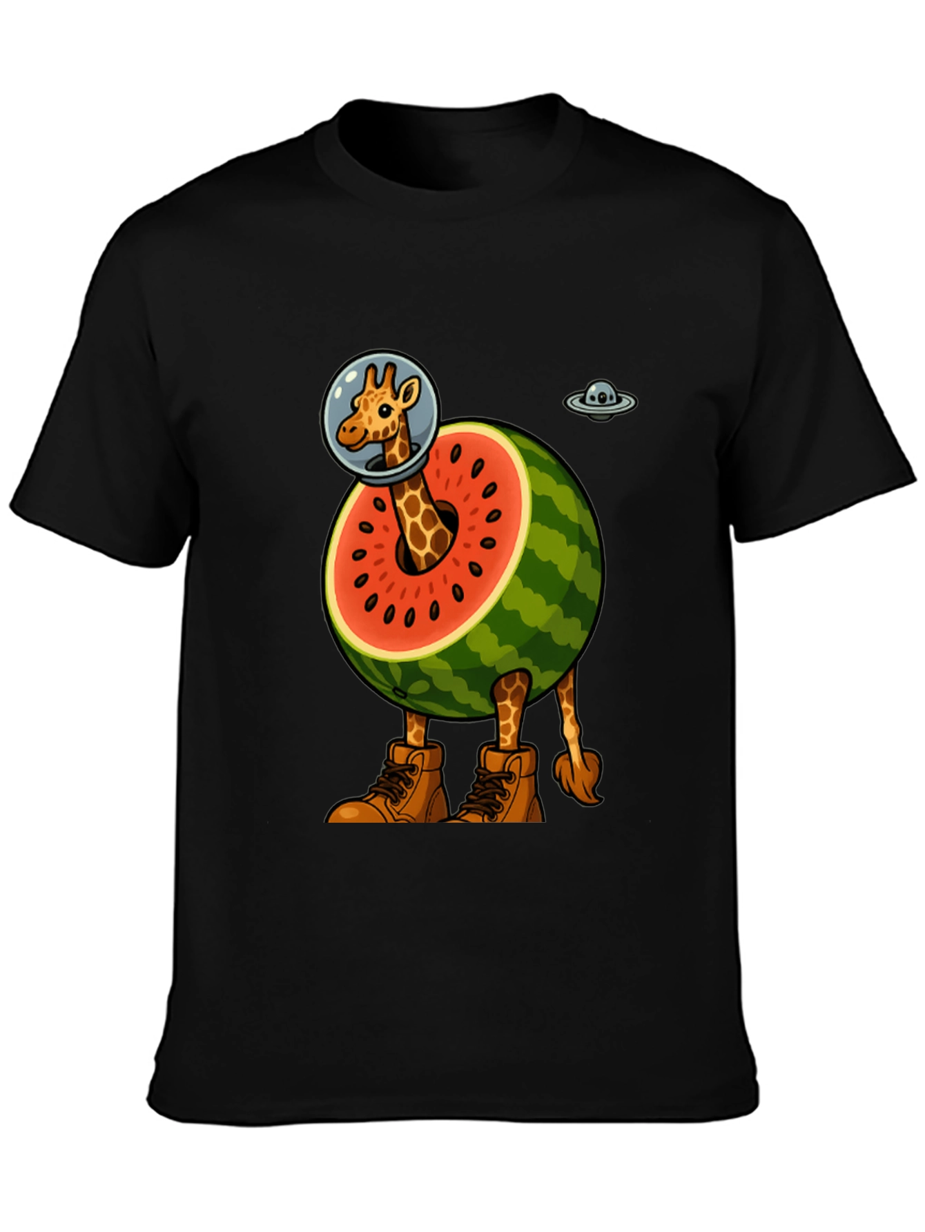 Giraffe Astronaut Watermelon T-Shirt