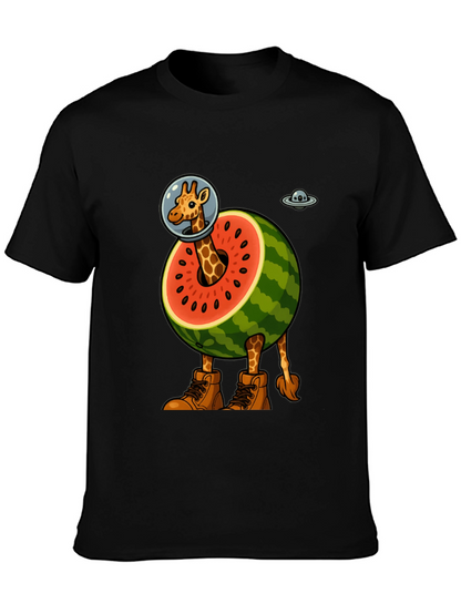 Giraffe Astronaut Watermelon T-Shirt