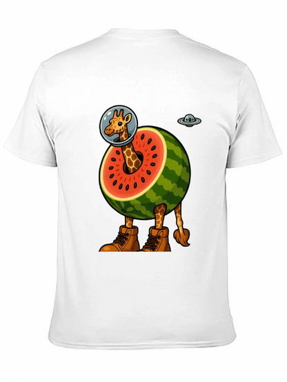 Giraffe Astronaut Watermelon T-Shirt