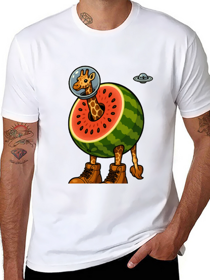 Giraffe Astronaut Watermelon T-Shirt