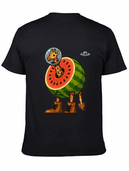 Giraffe Astronaut Watermelon T-Shirt