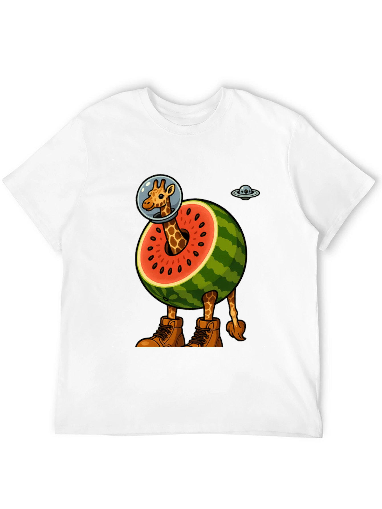 Giraffe Astronaut Watermelon T-Shirt