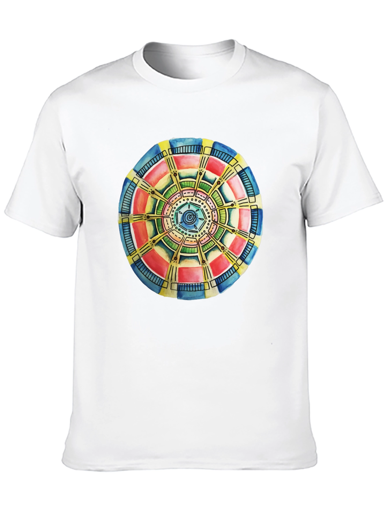 Abstract Mandala Graphic Tee - Black Cotton Comfort