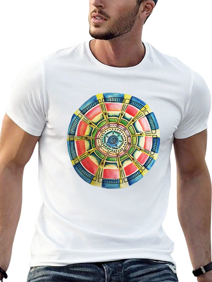 Abstract Mandala Graphic Tee - Black Cotton Comfort