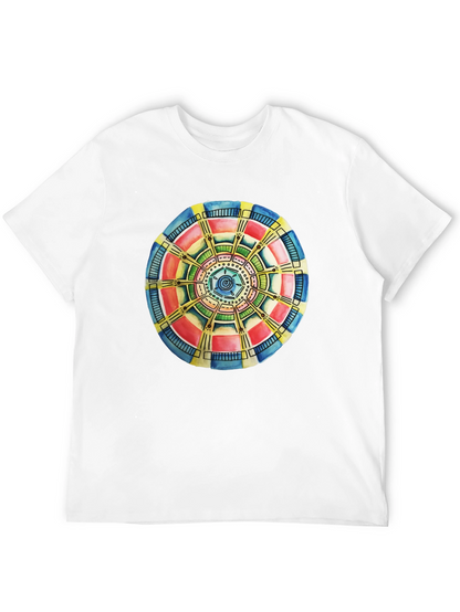 Abstract Mandala Graphic Tee - Black Cotton Comfort