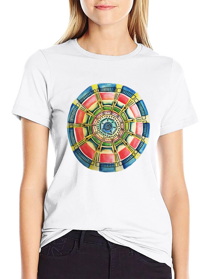 Abstract Mandala Graphic Tee - Black Cotton Comfort